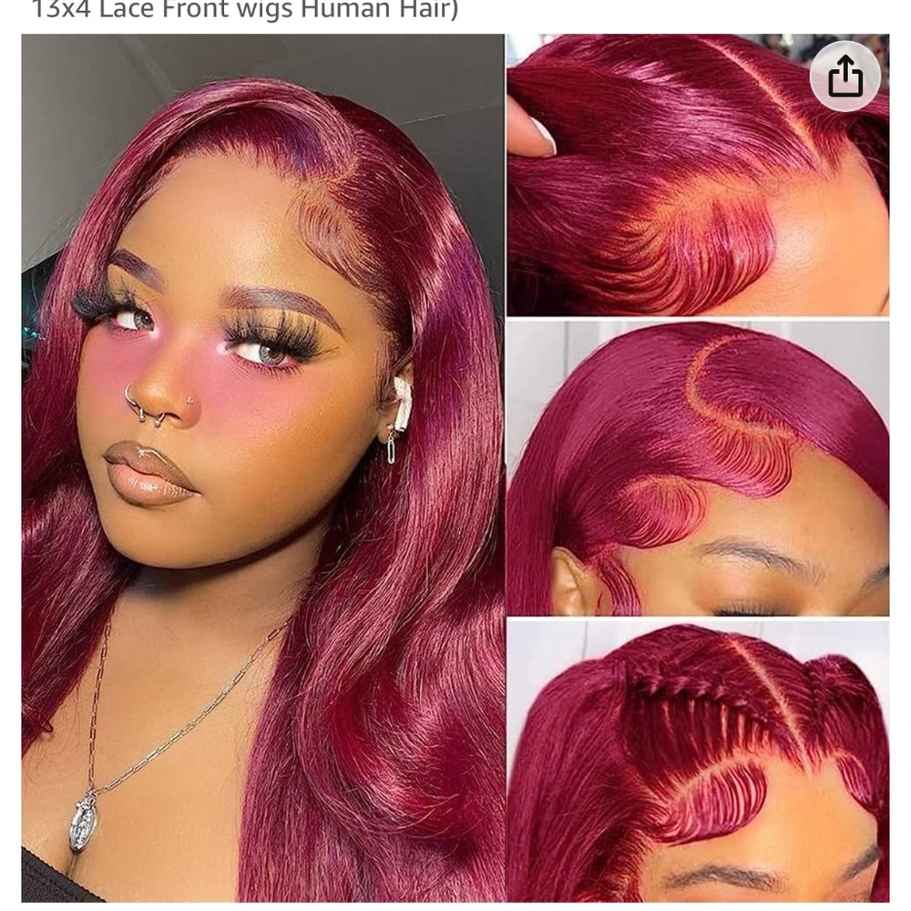 Burgundy Human Hair Wig